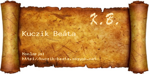 Kuczik Beáta névjegykártya