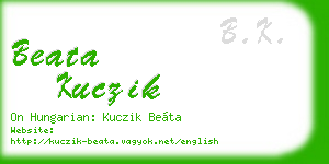 beata kuczik business card